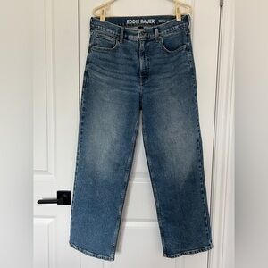 Eddie Bauer Tall High-Rise Cropped Jeans in Gently Faded Blue Wash